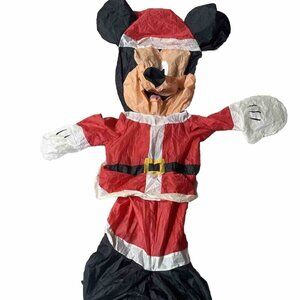 DISNEY MICKEY MOUSE SANTA GEMMY CHRISTMAS AIRBLOWN INFLATABLE LED *Broken Fan*